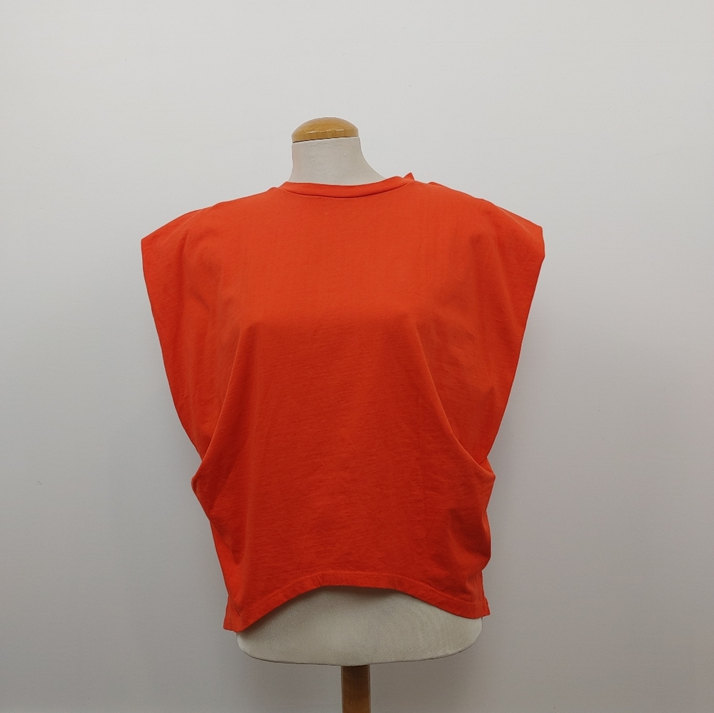 ZARA | Orange Crew Neck Sleeveless Top